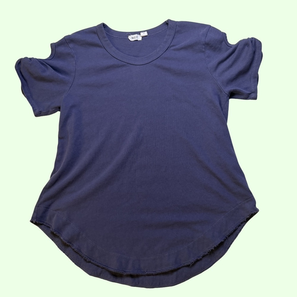 Wilt Periwinkle Short Sleeve Tie Shoulder Tee